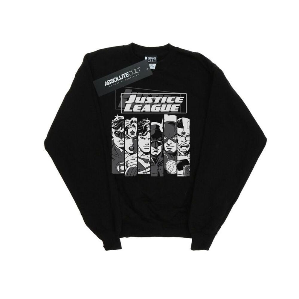 DC Comics Mens Justice League Stripes Sweatshirt / Black